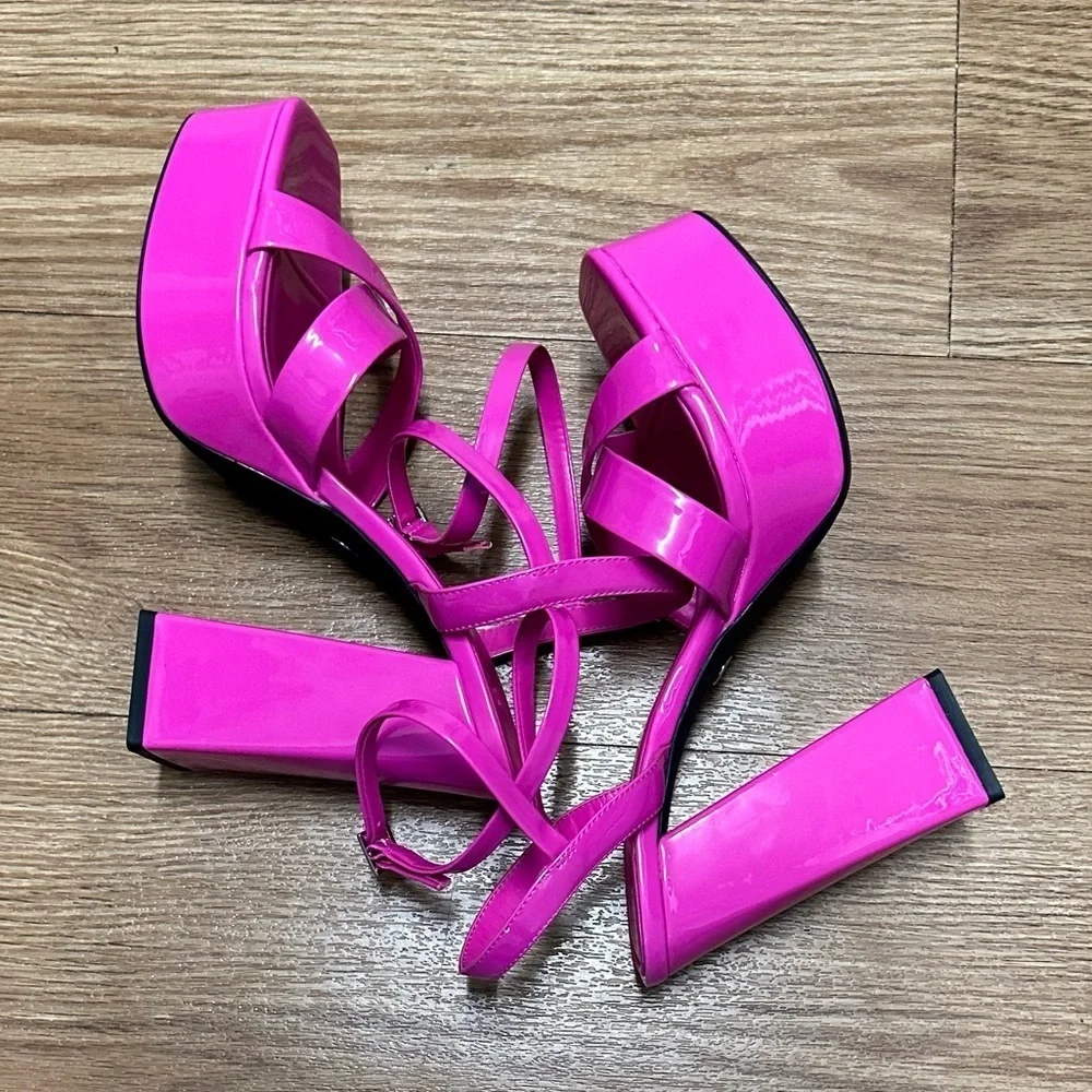 ZARA Block Heels Platform pink Sandals